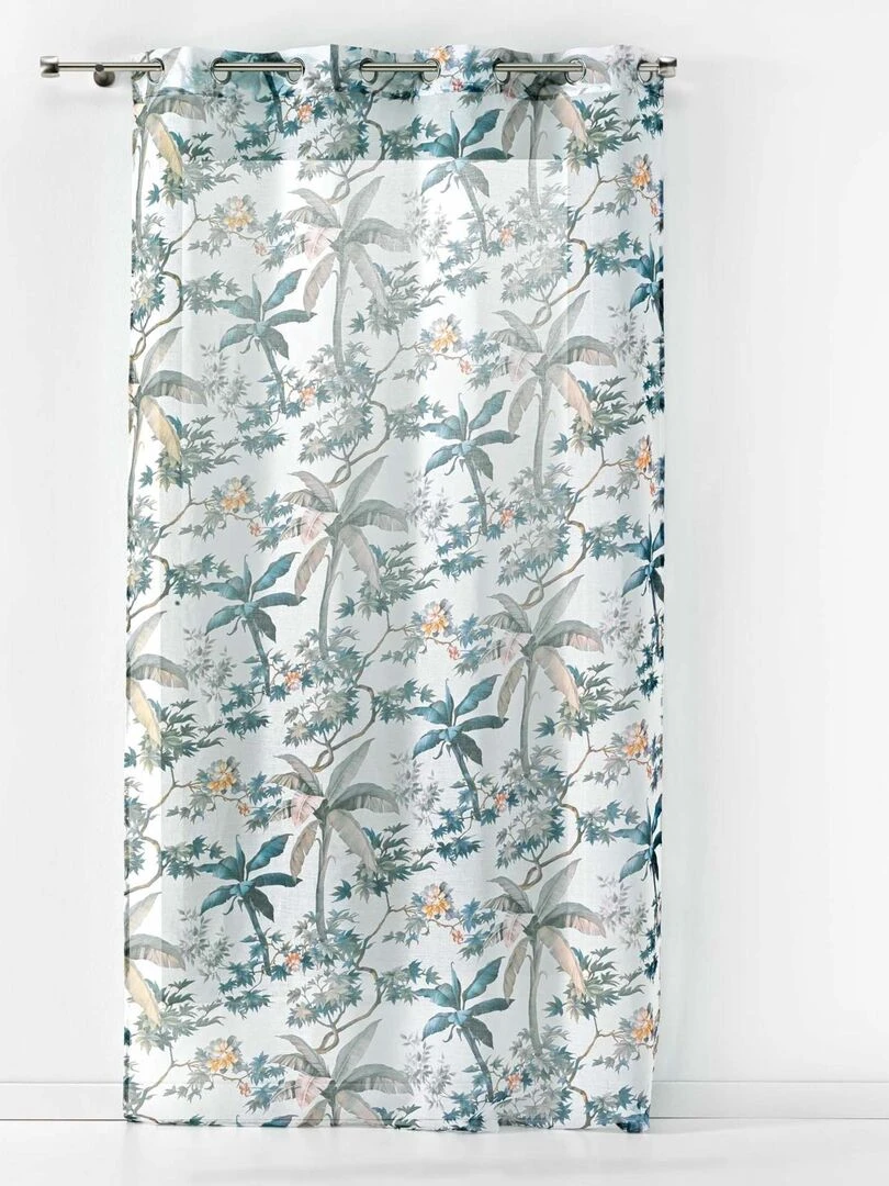 Voilage tamisant sablé et exotique Blanc