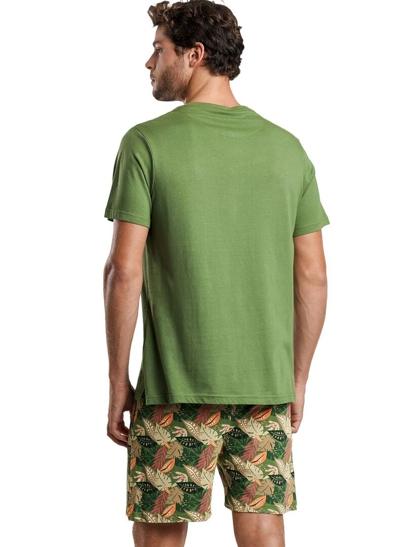 Pyjama short t shirt Apres Sleep Vert