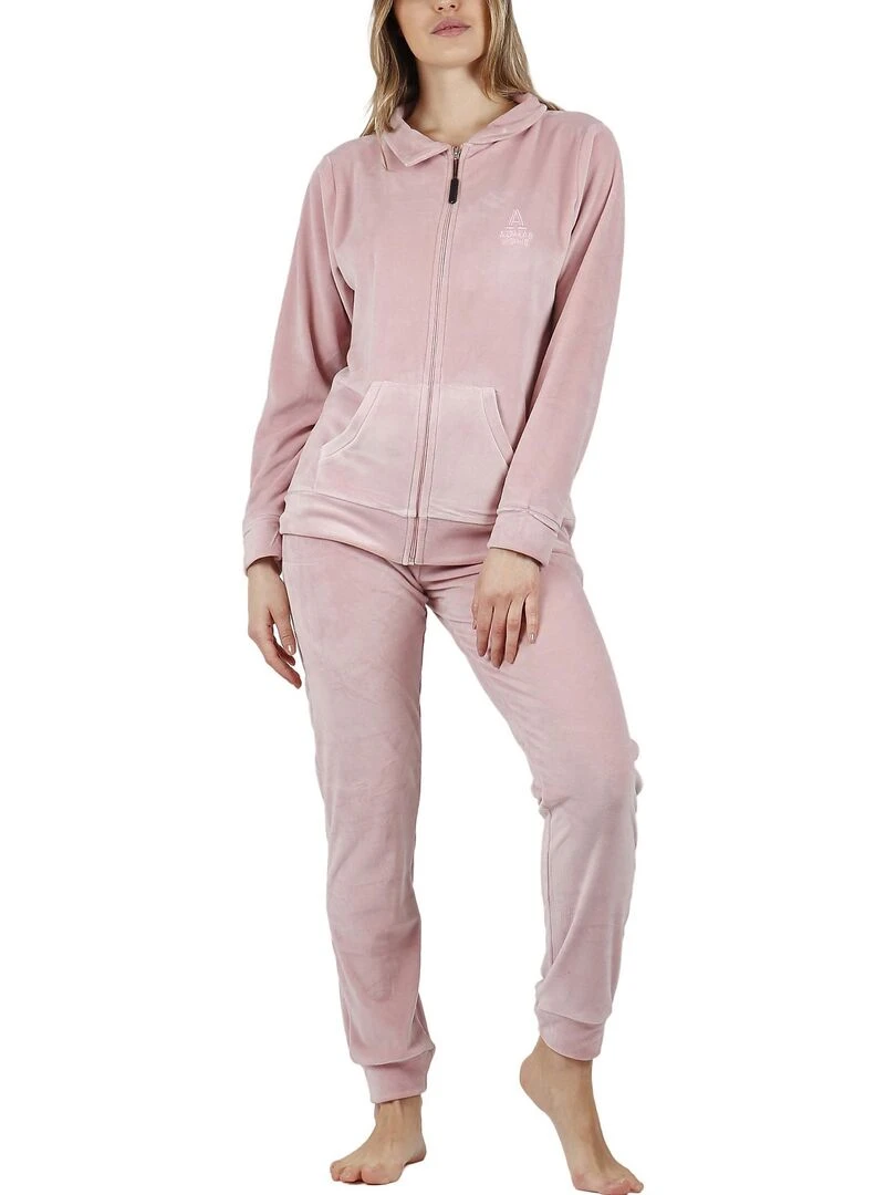 Pyjama pantalon veste zippée Soft Home Rose