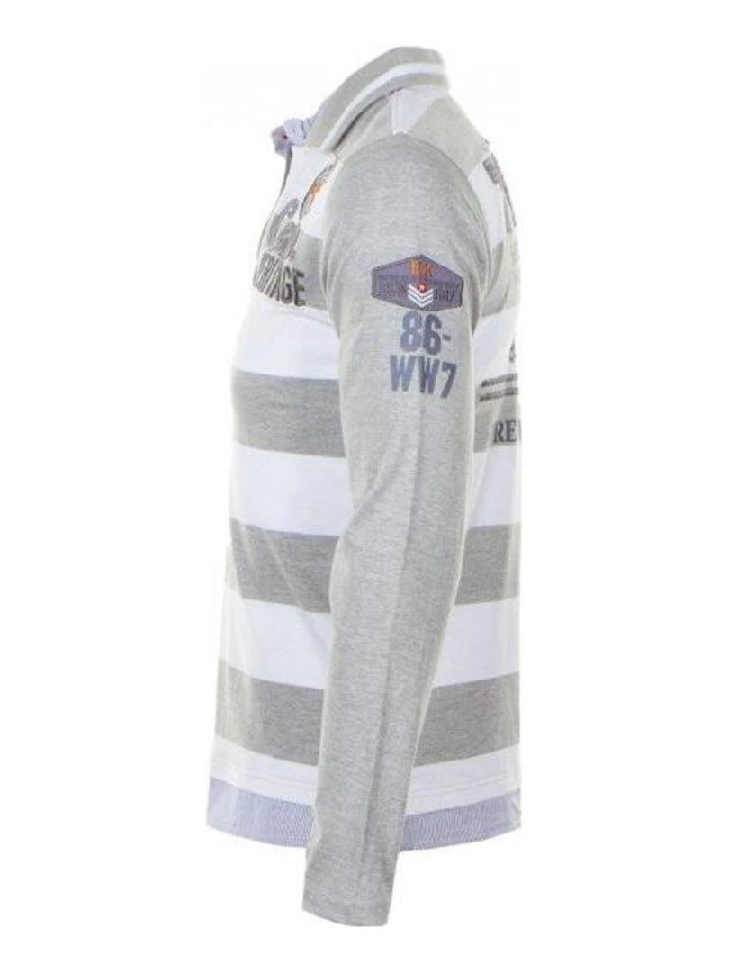 Polo manches longues garçon ECHAGOR   HARRY KAYN   Gris Blanc