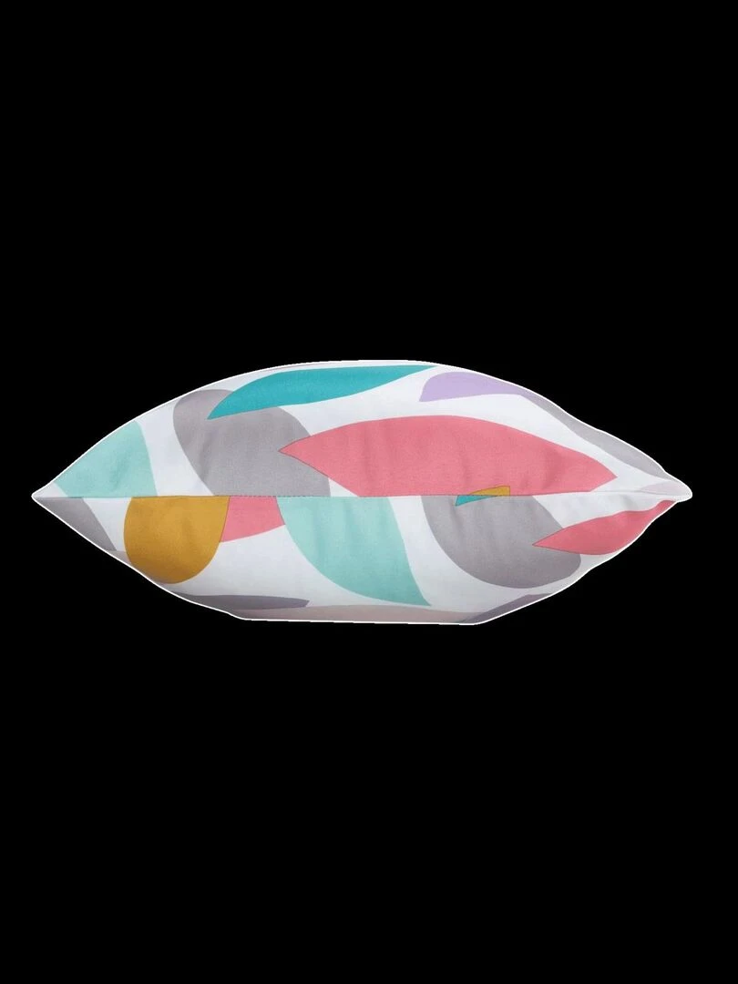 Coussin aux feuilles colorées Blanc