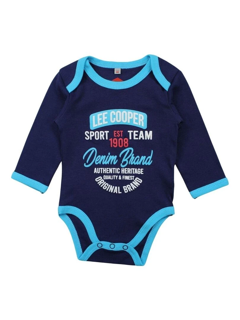 Lee Cooper Lot de 2 bodys bébé garçon en coton Bleu