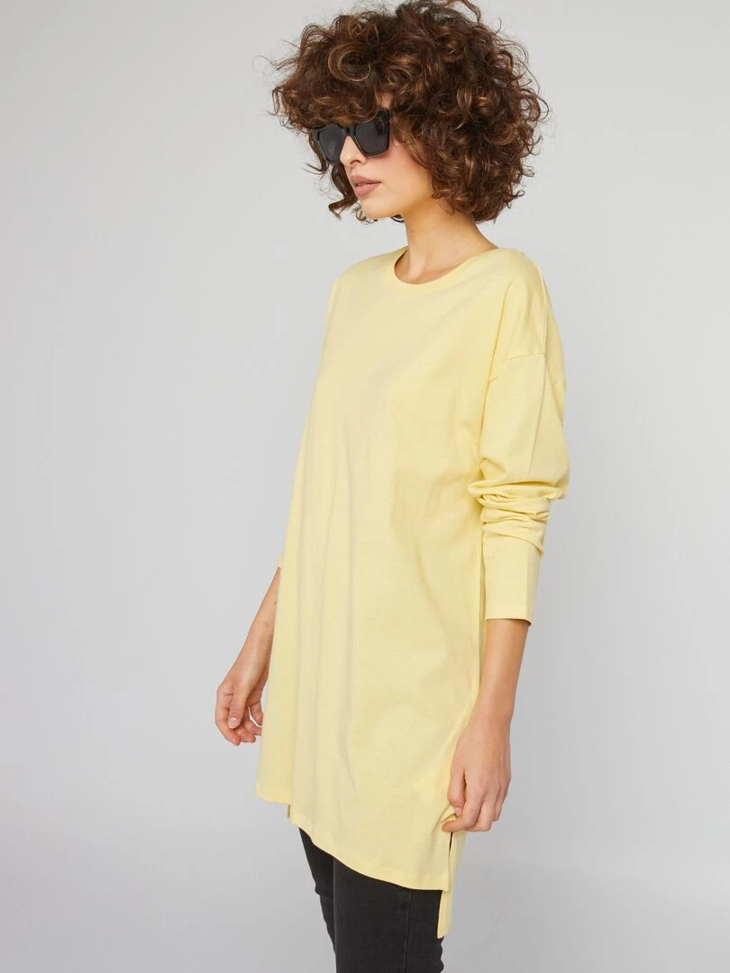 T shirt long Jaune