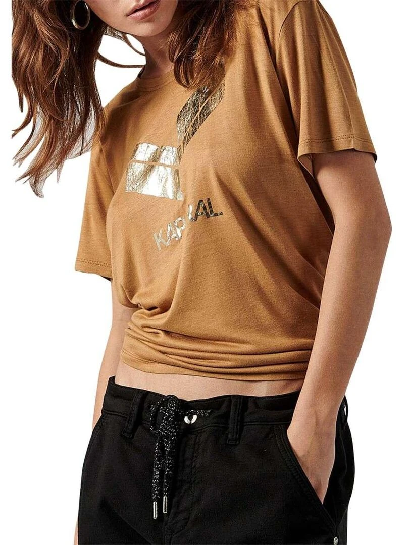 KAPORAL   T shirt col rond   Camel