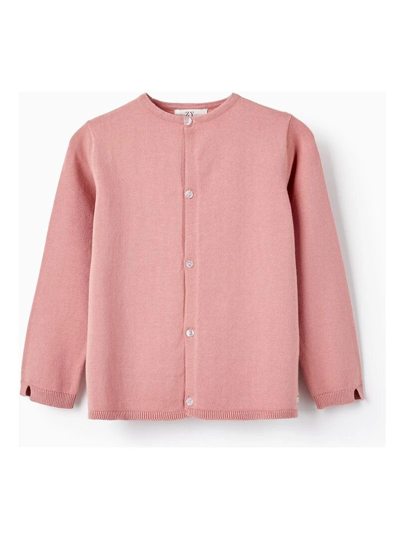 Gilet en Maille pour Fille Rose clair