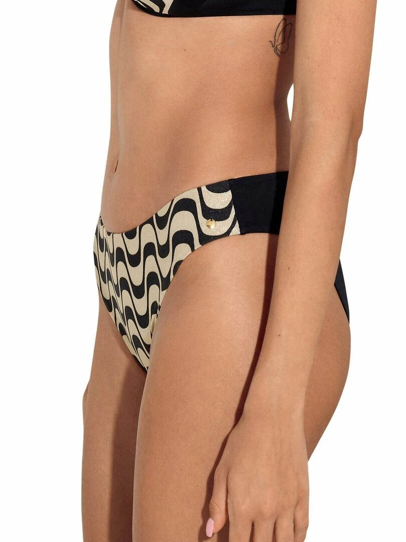 Bas maillot slip de bain à nouettes amovibles Iceland   Noir