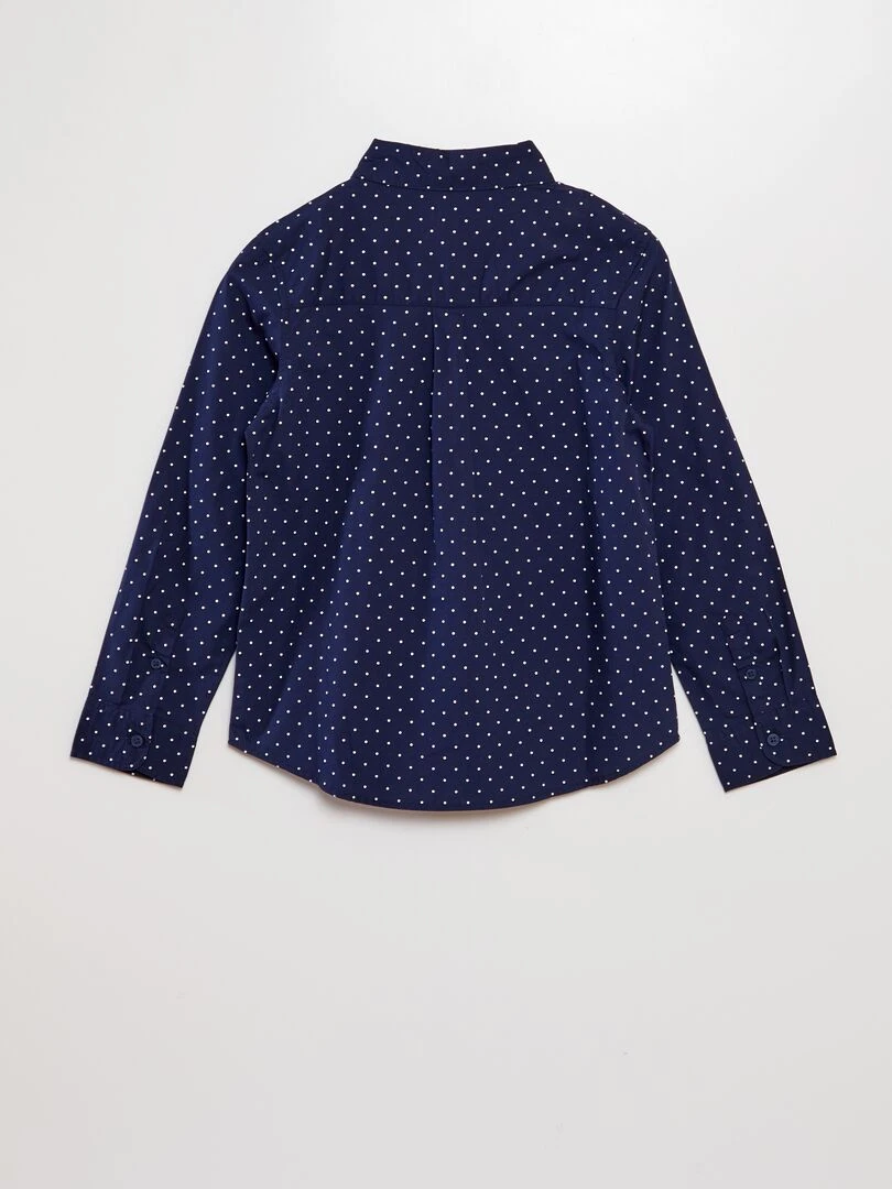 Chemise en popeline imprimée Bleu pois