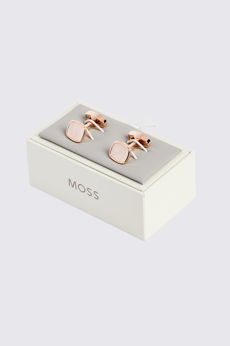 Rose Gold Square Mother of Pearl Cufflinks Buy Online at Moss