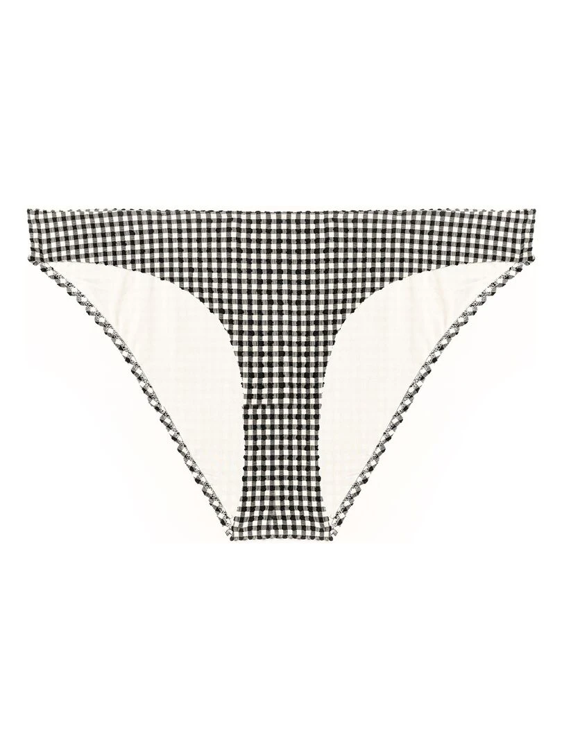 Maillot culotte vichy Bonnie RougeGorge Lingerie Blanc Noir