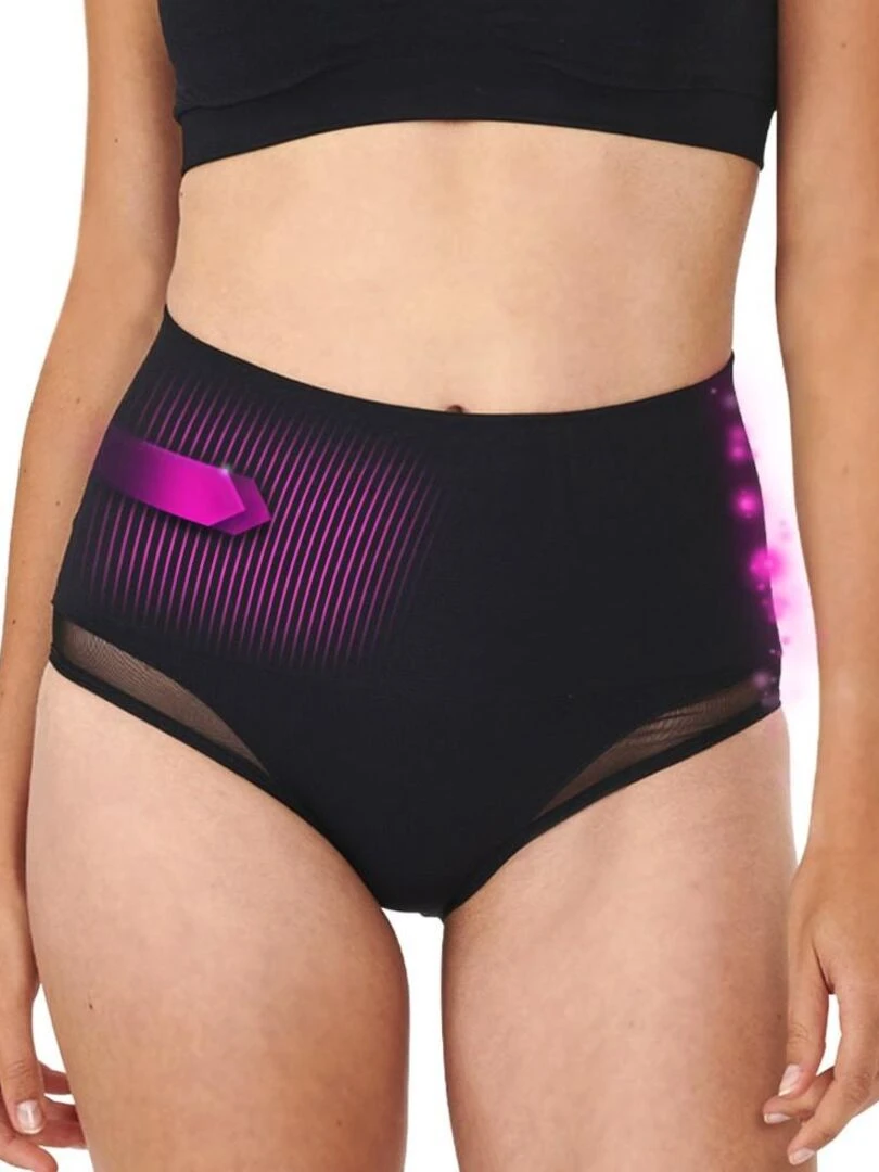 Culotte ceinture minceur en résille So'Slim pour femme Noir