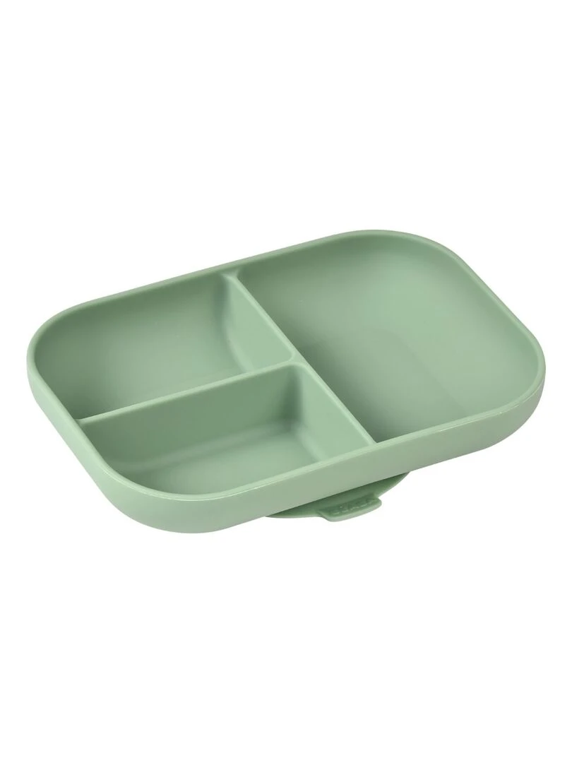 Assiette compartimentée à ventouse en silicone Vert sauge Vert