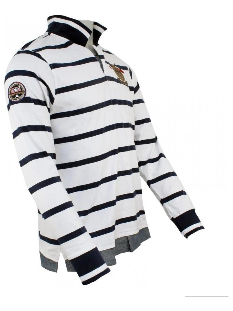 Polo manches longues homme CRAOR   VENT DU CAP   Blanc