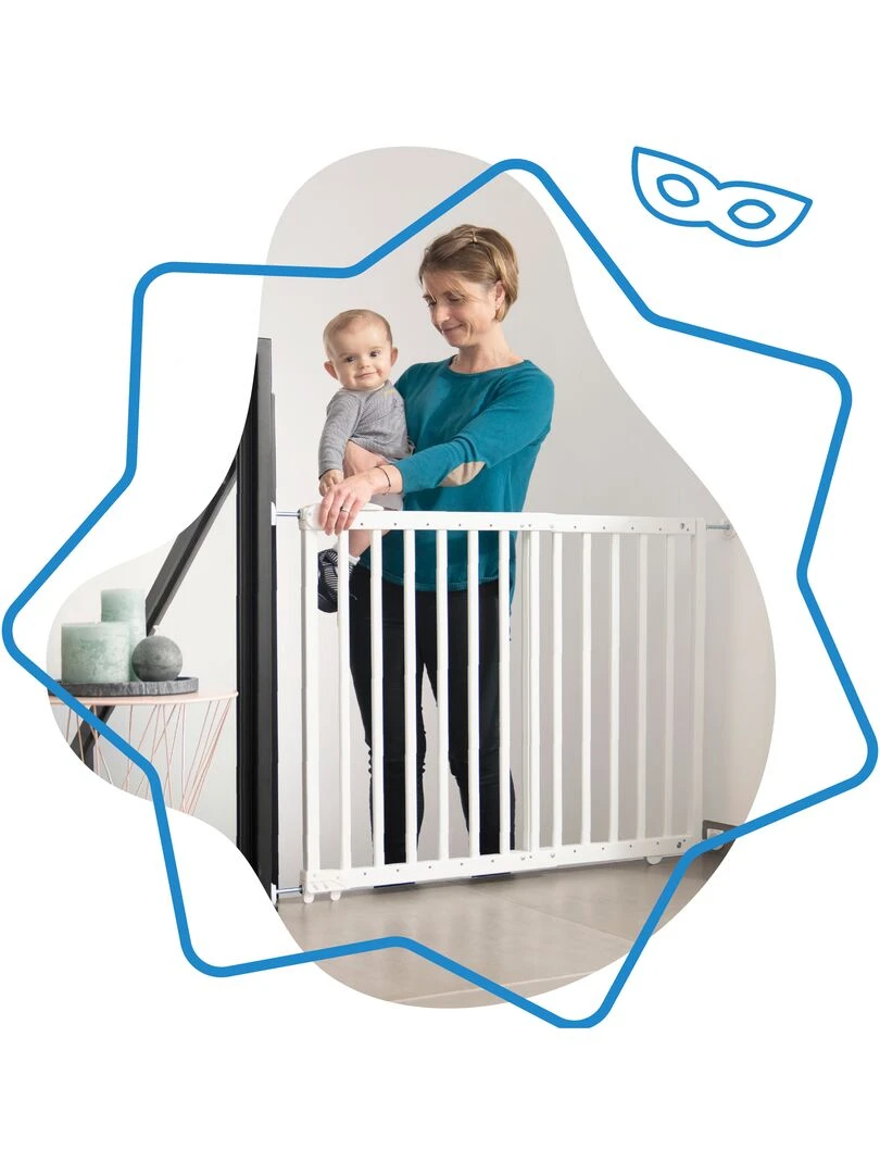 Barrière De Sécurité Extensible 'deco Pop Badabulle' Blanc