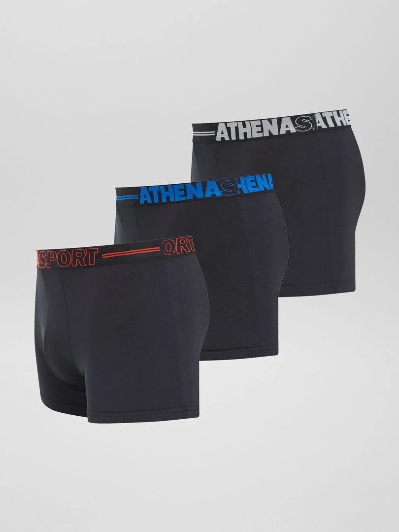 Lot de 3 boxers 'Athena'   Noir