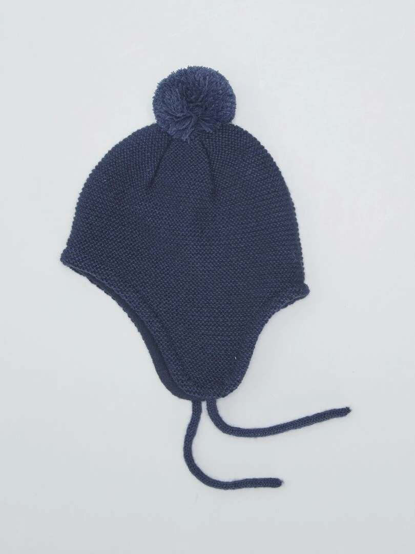 Bonnet péruvien en tricot Bleu marine