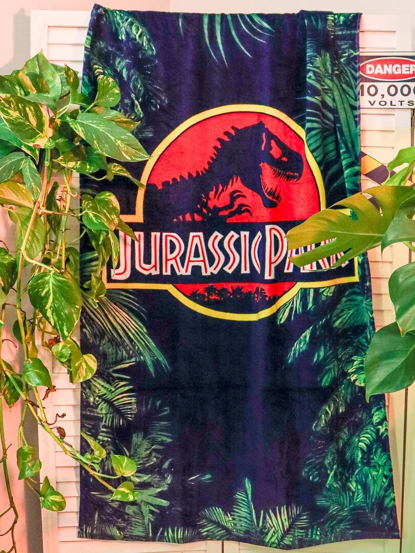 Drap de plage imprimé 100% coton  JURASSIC WORLD LEGACY   Vert foncé