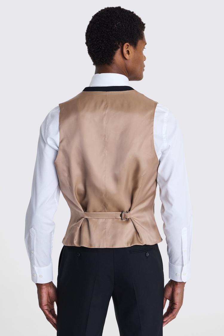 Italian Tailored Fit Black Half Lined Waistcoat Buy Online at Moss