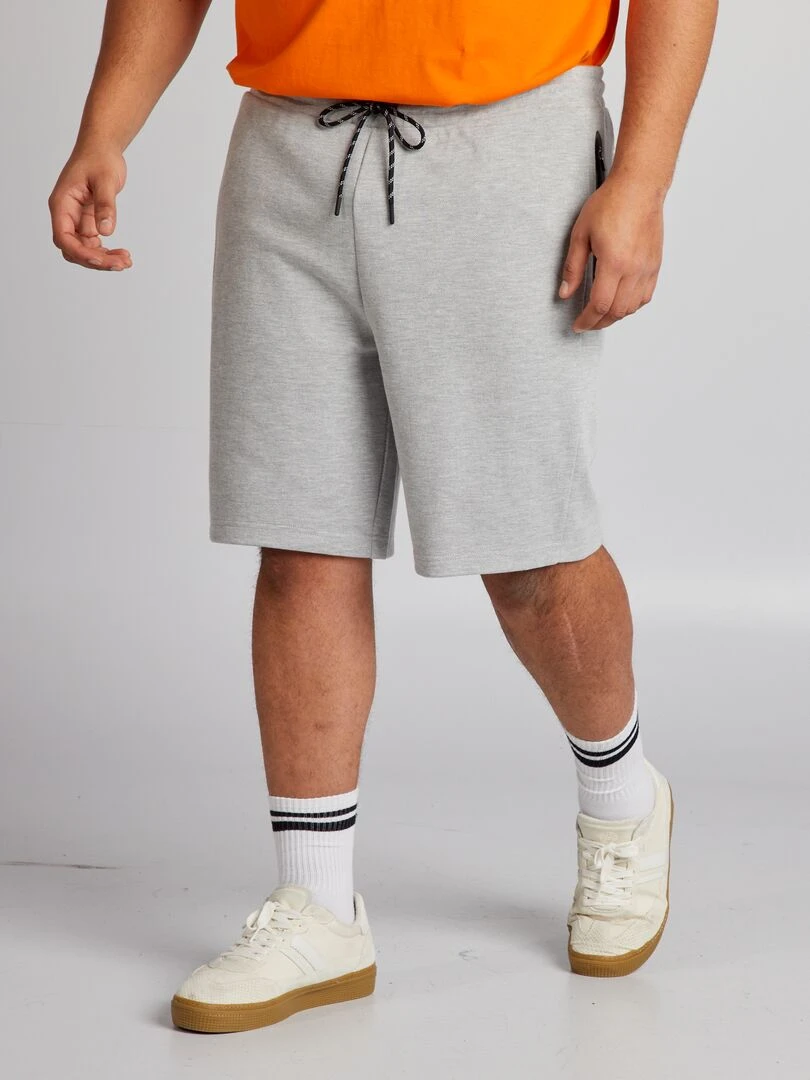 Bermuda façon jogging en piqué Gris