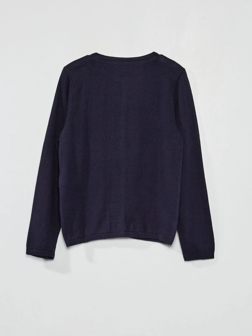 Gilet en maille fine bleu marine