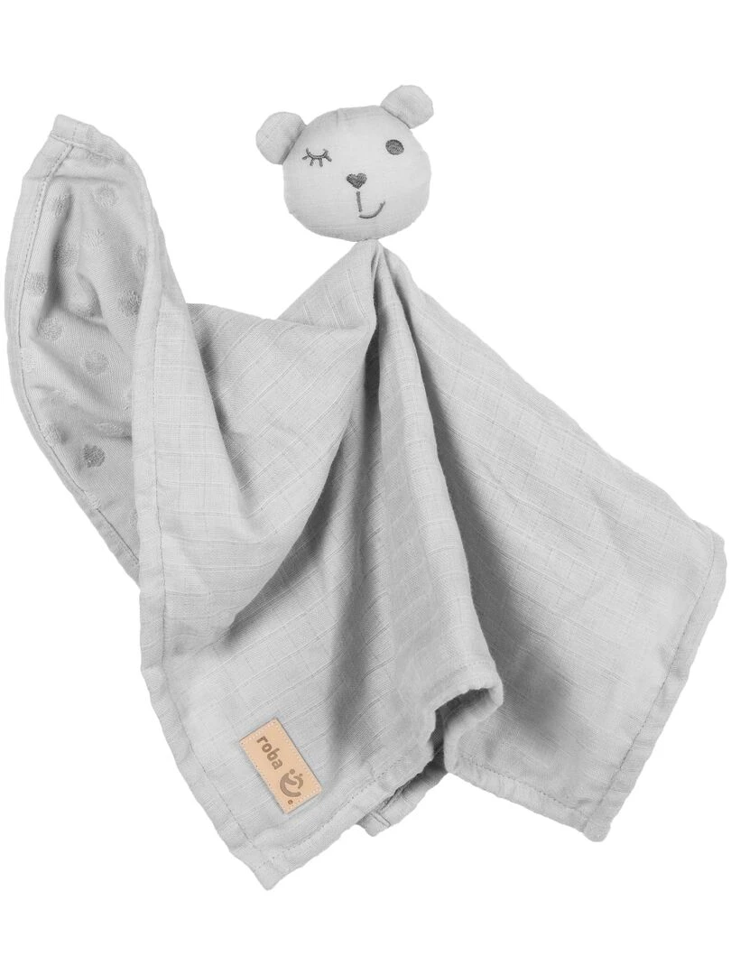 ROBA Doudou Ours "Lil Planet" Coton Bio Certifié OEKOTEX Gris argenté Gris