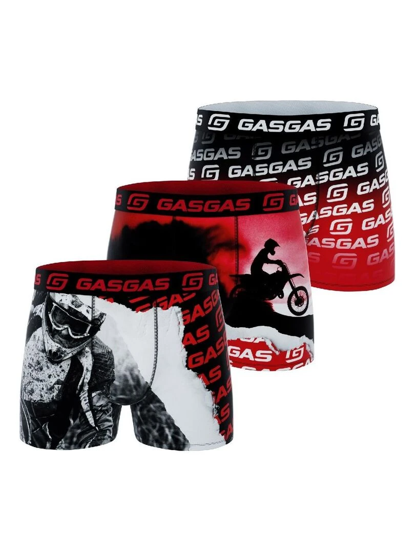 Lot de 3 Boxers garçon Gasgas Noir