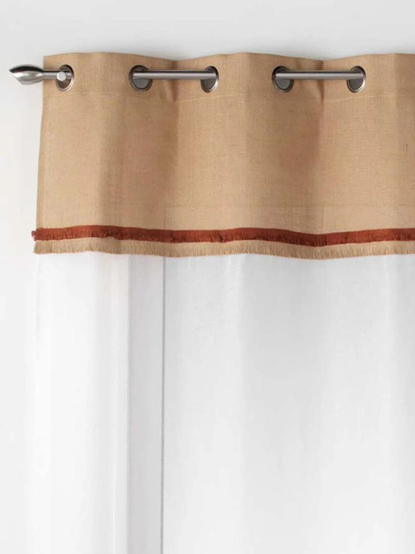 Voilage à top jute et franges   Orange