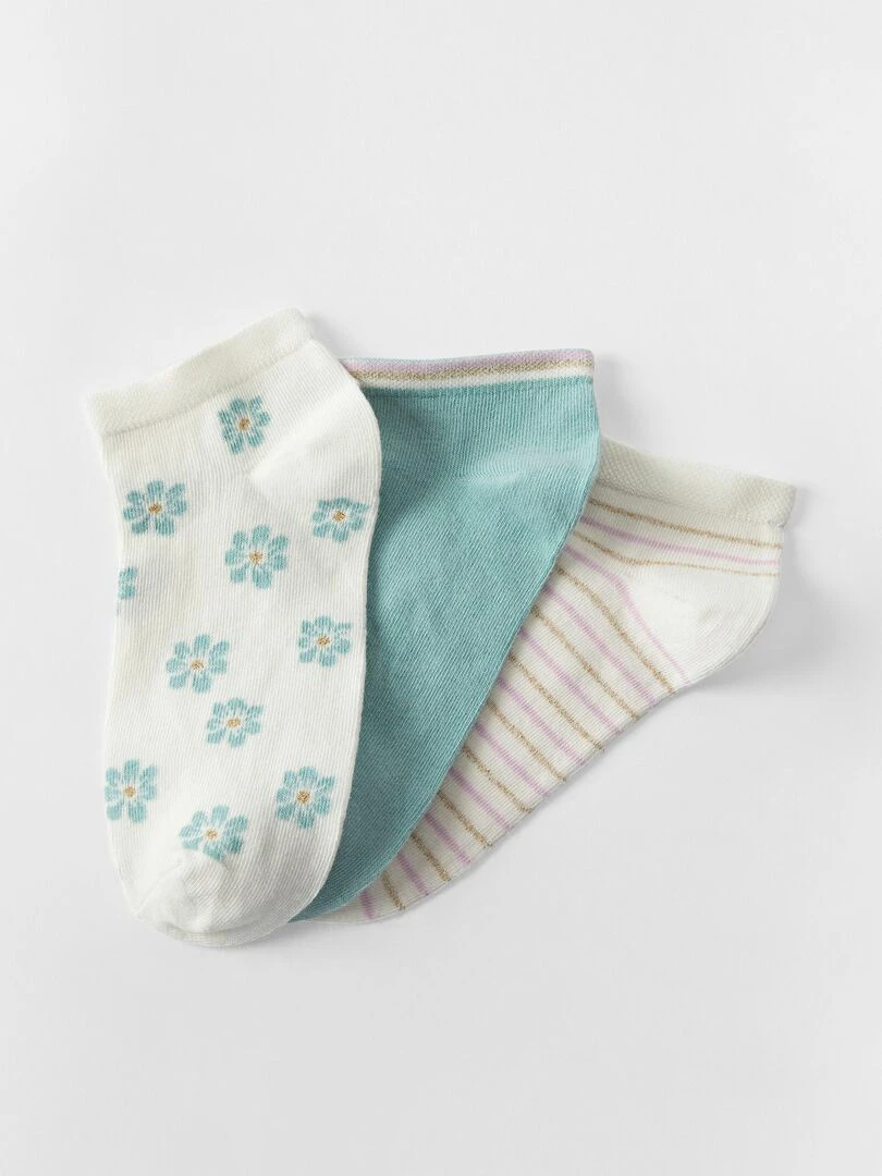 Lot de 3 socquettes fantaisie Damart Vert