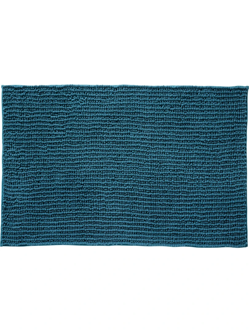 Guy Levasseur Tapis de bain en polyester uni Bleu canard