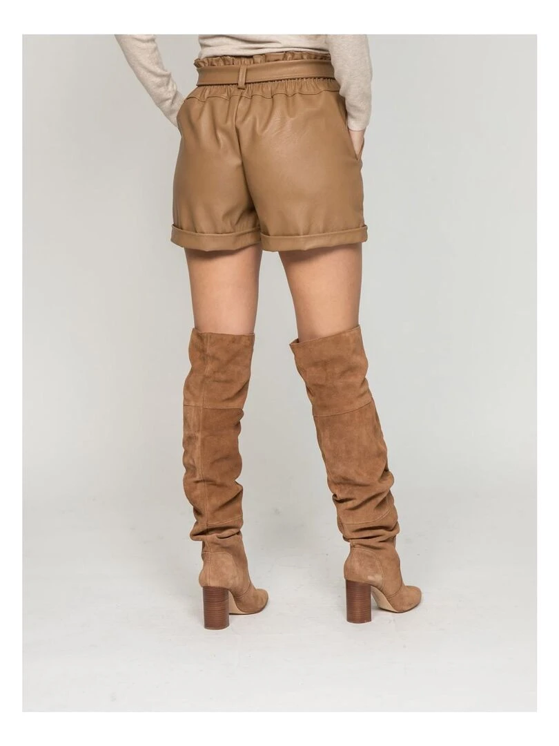 Short similicuir XATEN Beige