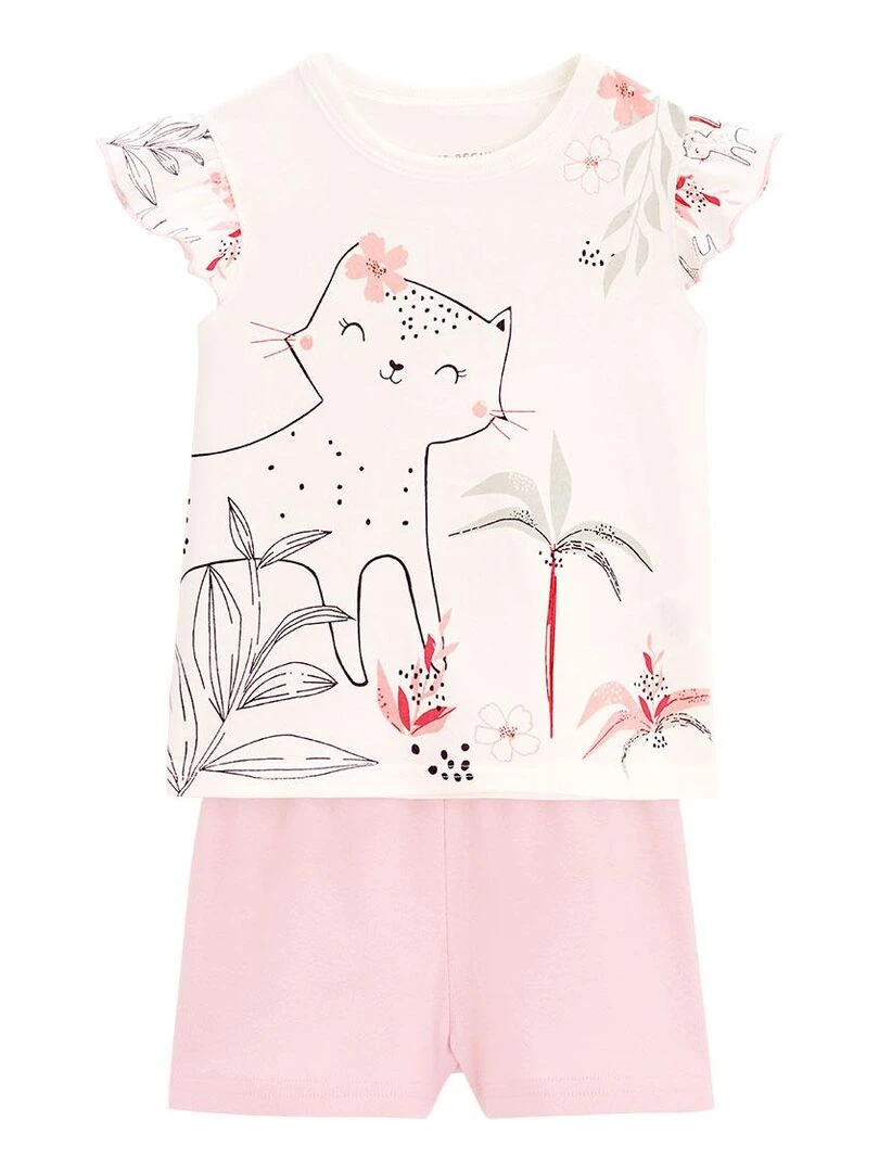 Pyjama enfant manches courtes Bahia Rose