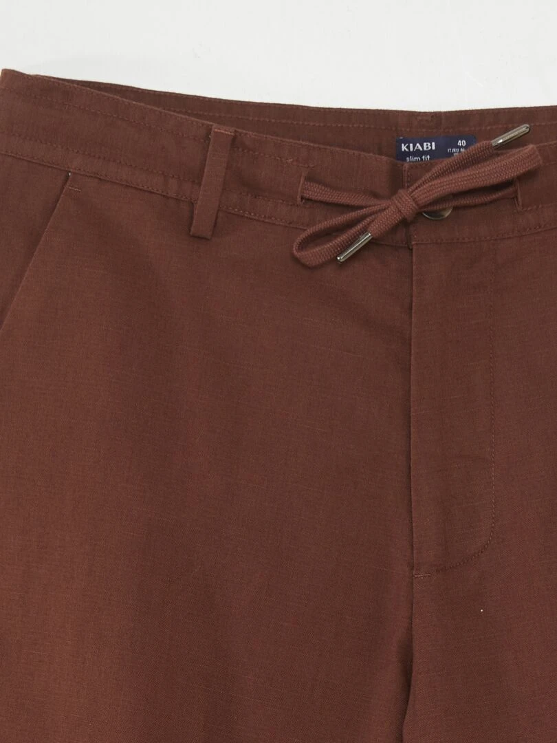 Pantalon chino droit   Marron