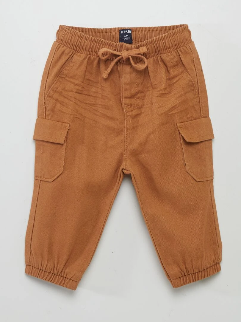 Pantalon jogger avec poches à rabat Marron
