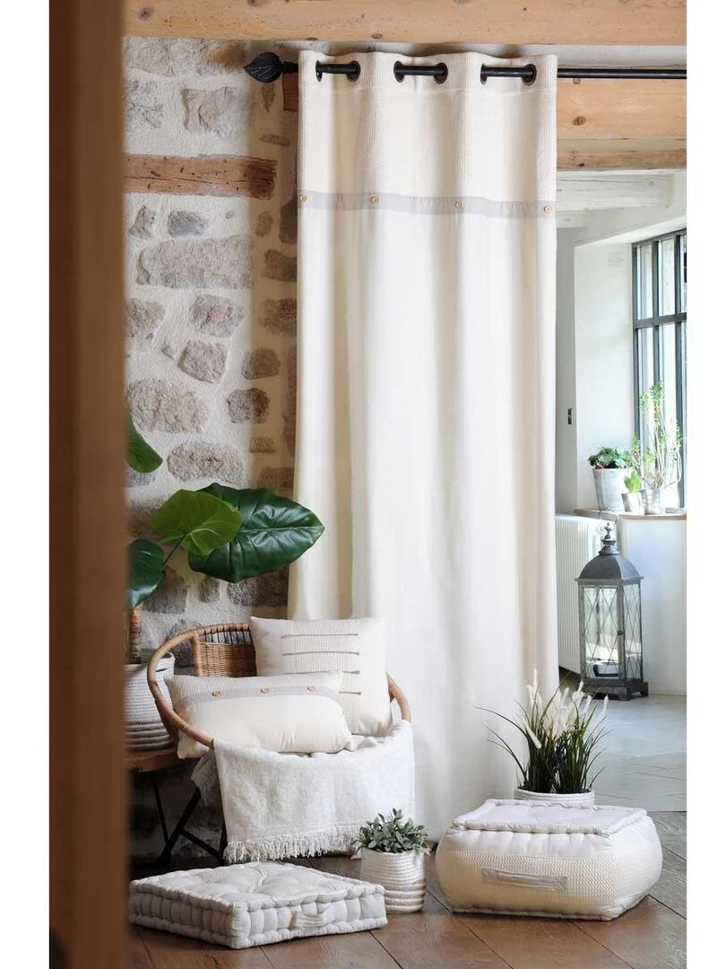 Rideau tamisant esprit naturel Beige