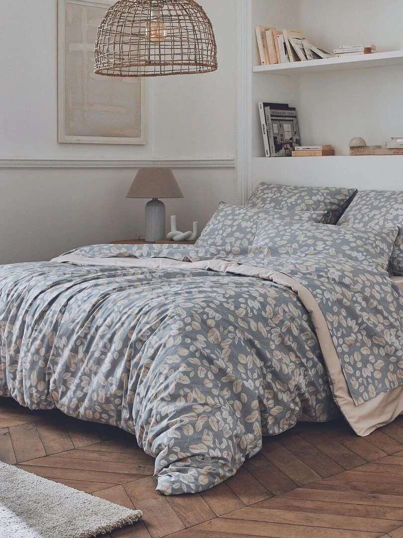 Parure de couette en percale au style cocooning Gris