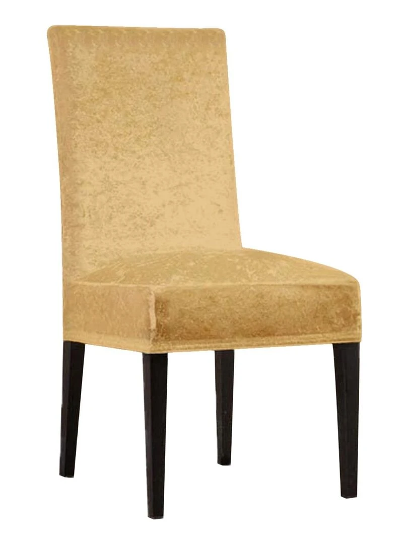 1 Housse de chaise velours Doré Doré/or