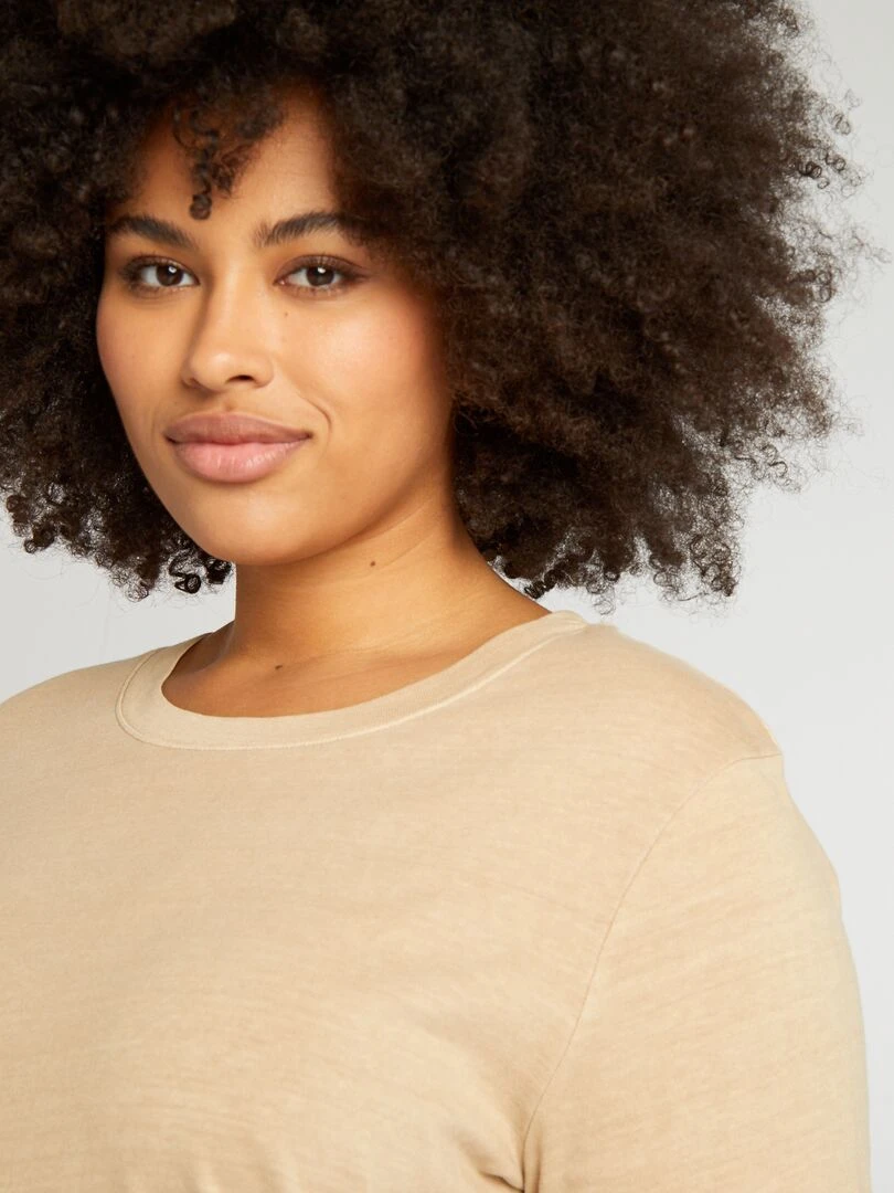 Robe t shirt effet délavé   Beige
