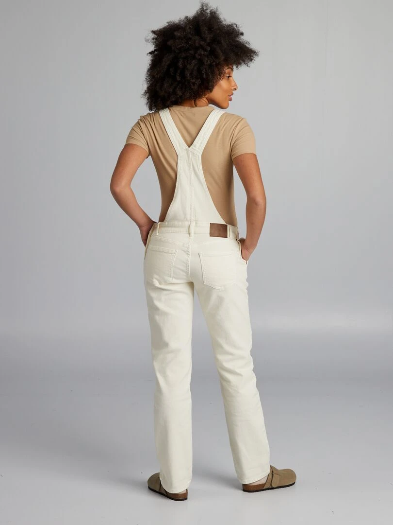Salopette de grossesse en denim stretch   Beige