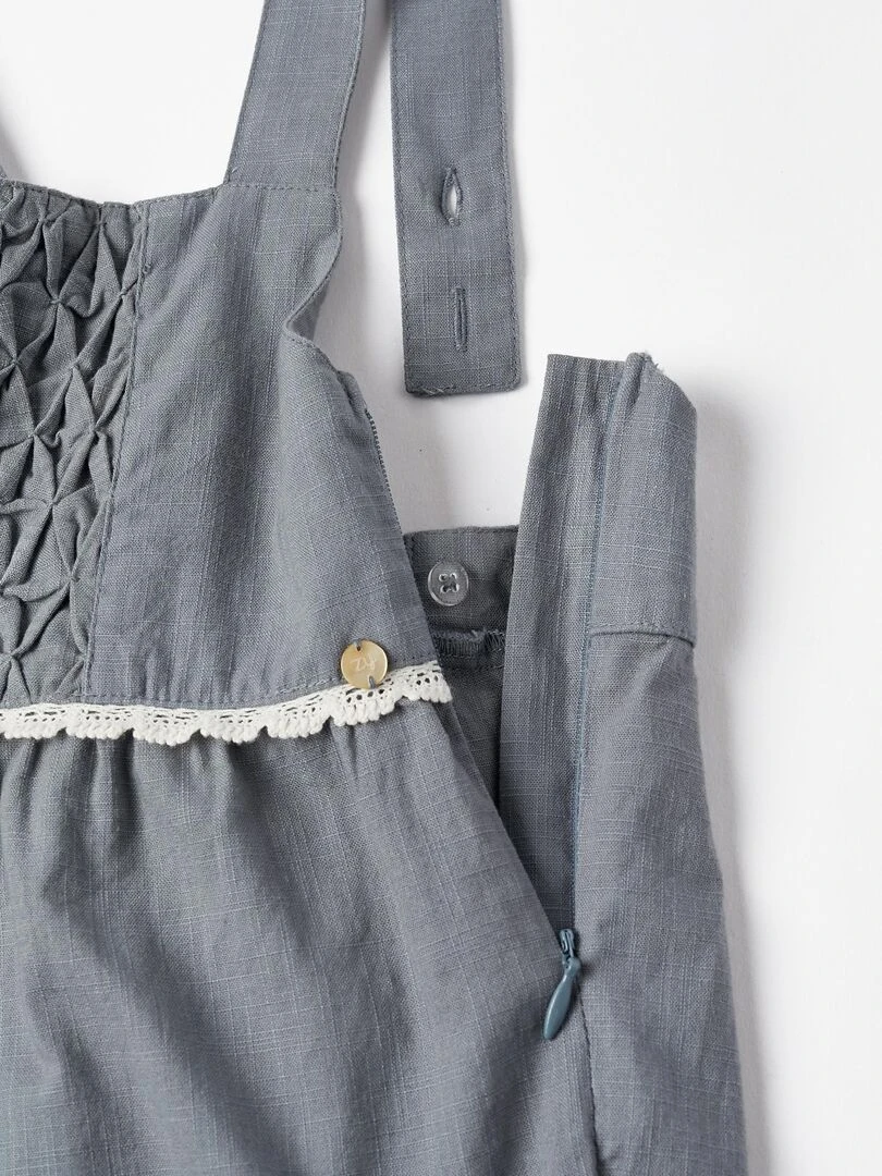 Combinaison en coton avec dentelle pour fille  BROTHERS&SISTERS   Bleu