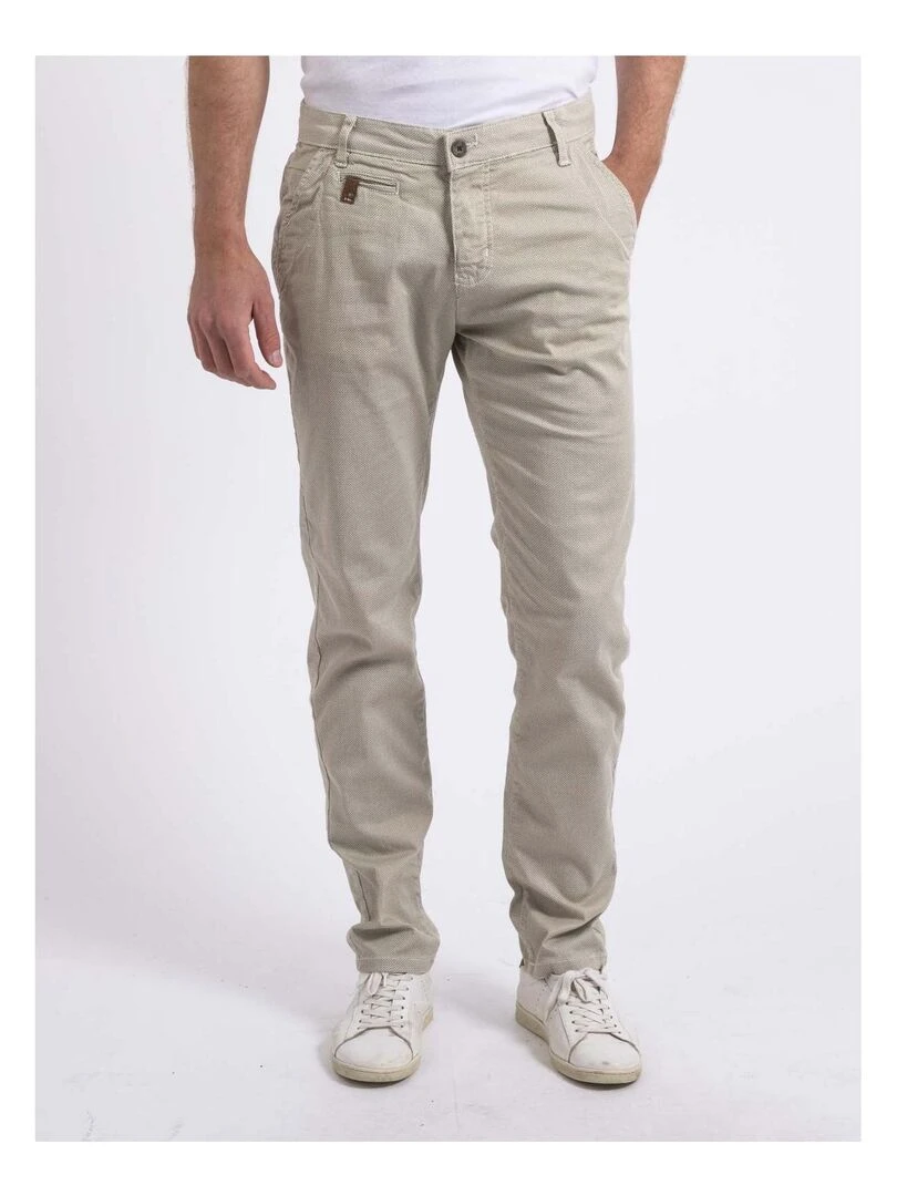 Pantalon chino slim CODY Ecru