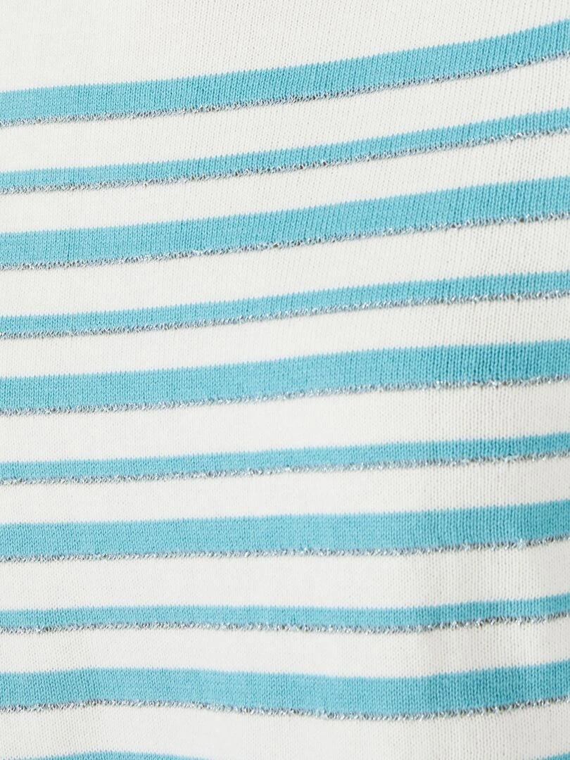Marinière rayures brillantes   Damart   Bleu turquoise
