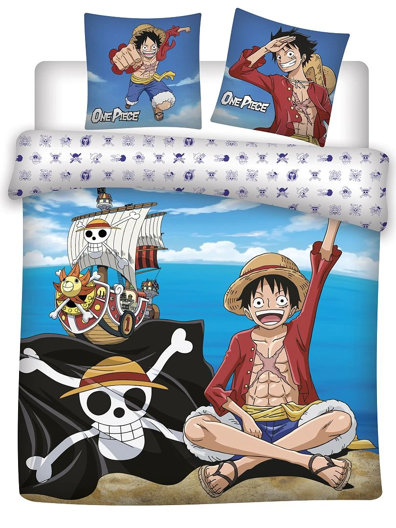 Parure de lit 2 personnes 'One Piece' bleu