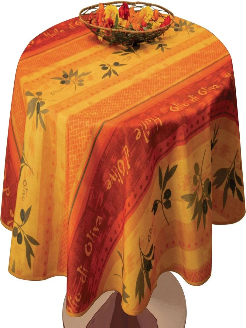 Nappe Anti taches Olivo Rouge Ronde 160 cm Rouge
