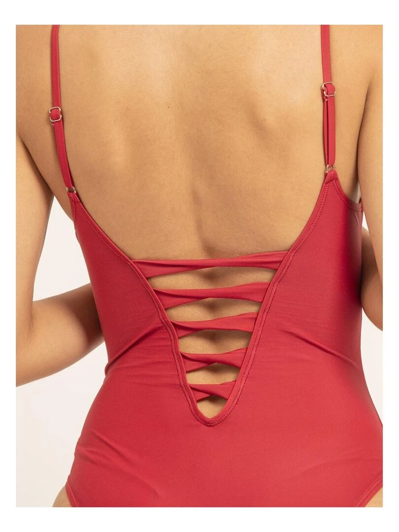 Maillot 1 pièces découpes GISELLE   Rouge