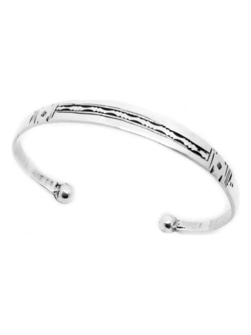 Bracelet rigide touareg plat et gravé Bijoucolor Argent