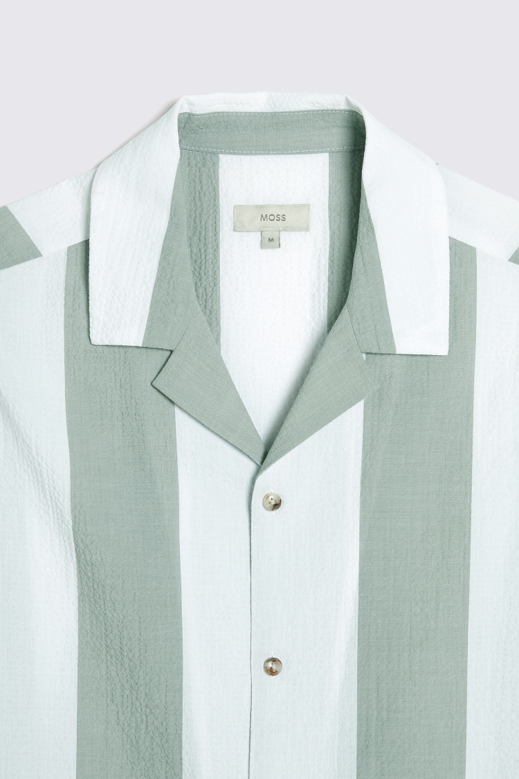Sage Striped Seersucker Shirt   Buy Online at Moss