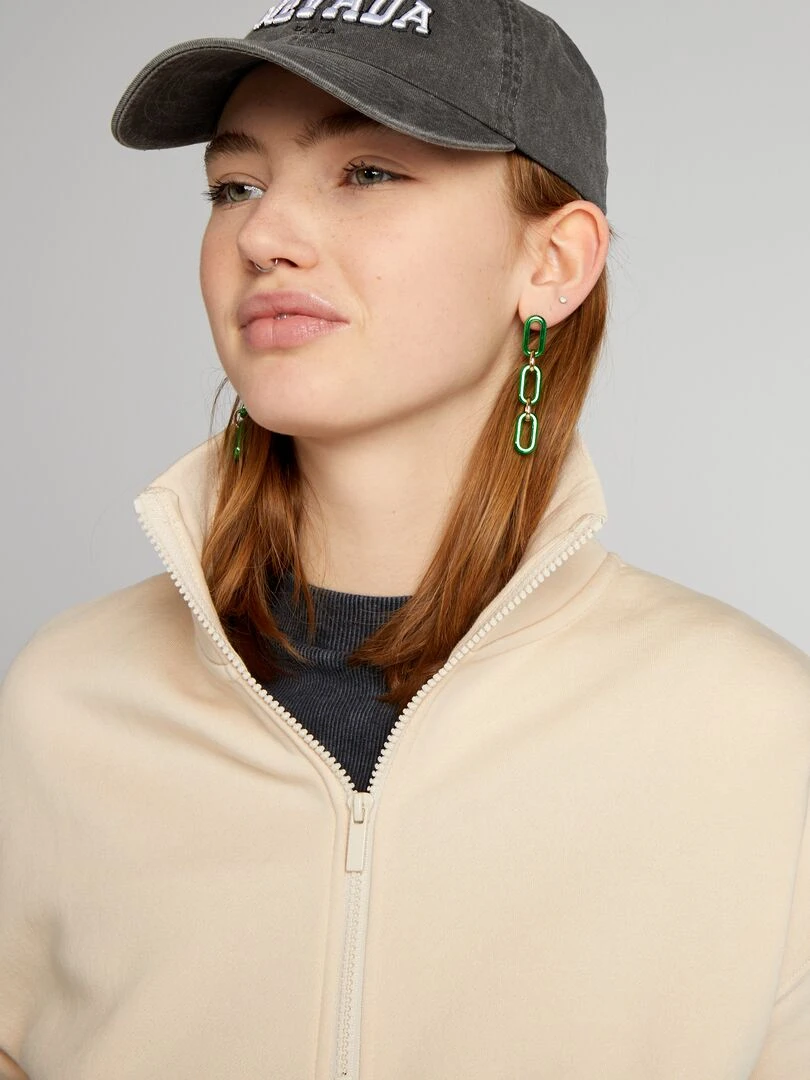Sweat camionneur en molleton   Beige
