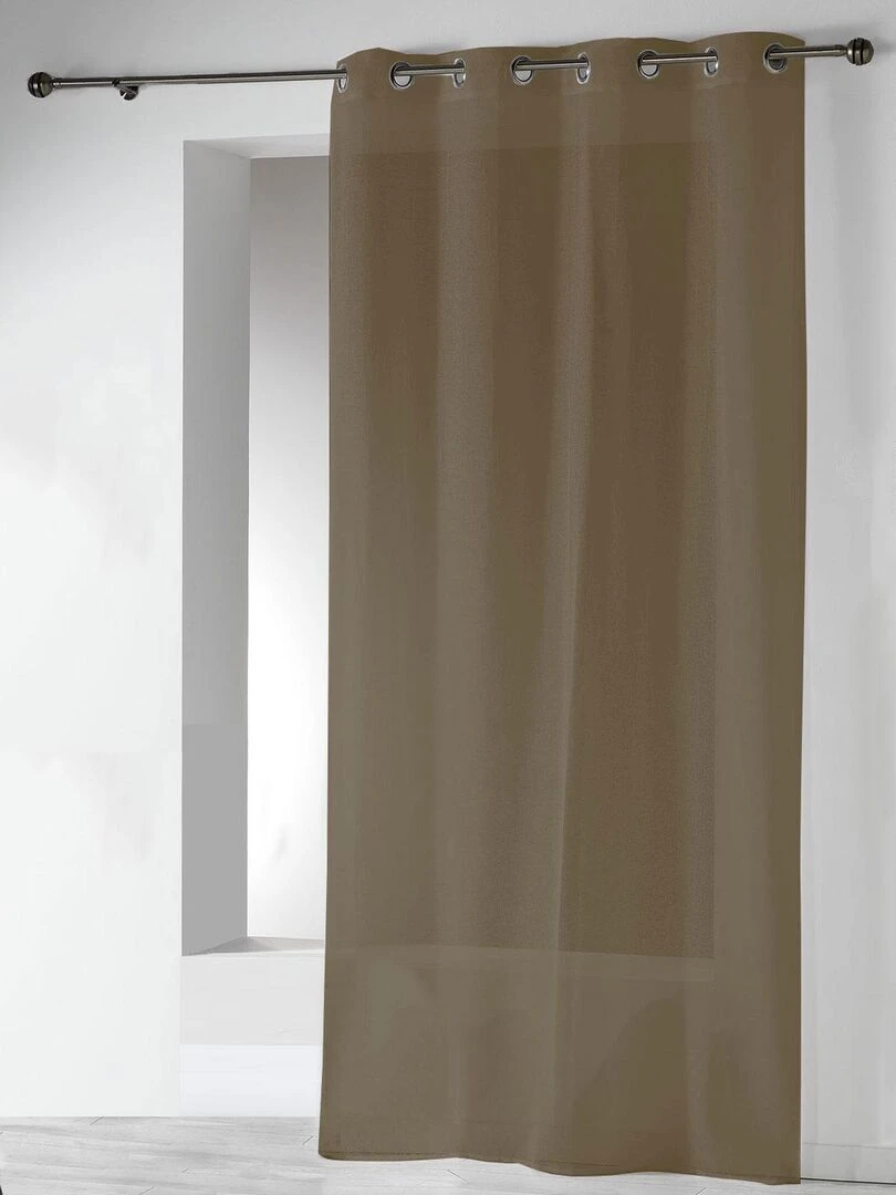 Voilages en Etamine Unie à Oeillets Taupe
