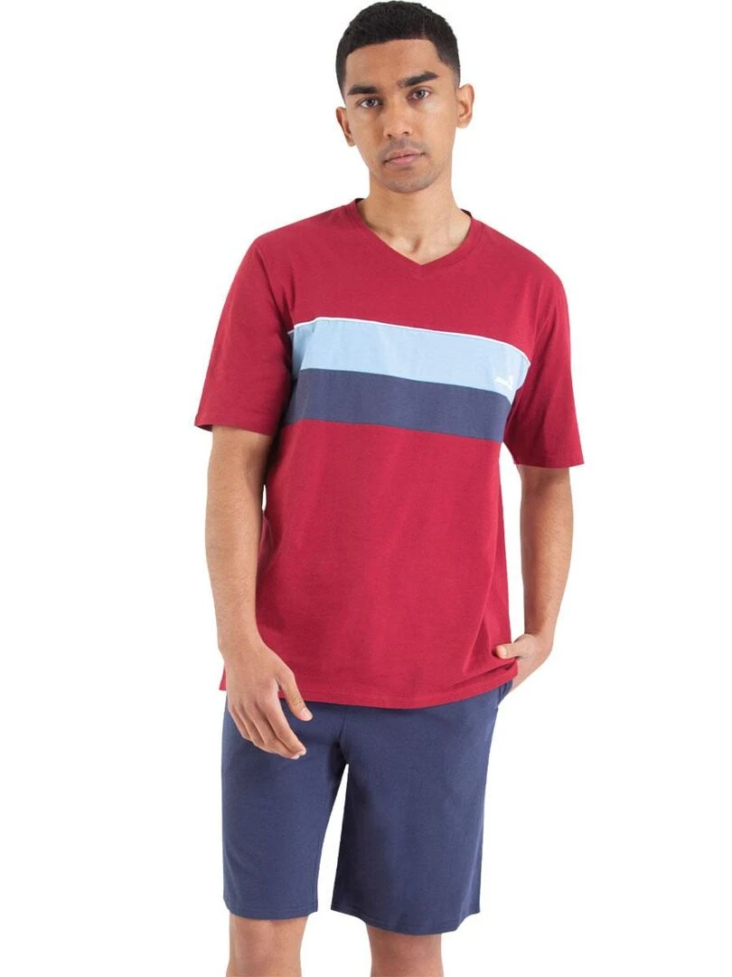 Pyjama court homme Chic Rouge