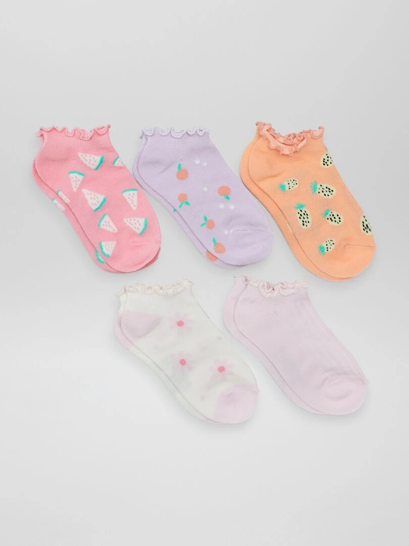 Lot de 5 chaussettes fantaisies Orange