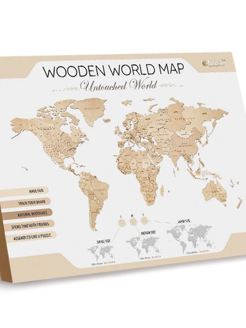 Puzzle en bois Mappemonde 144 cm N/A